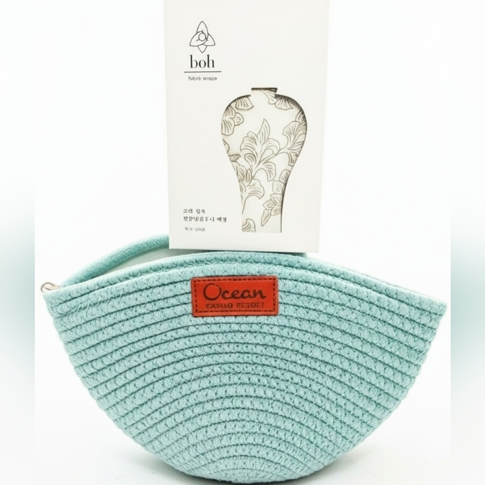 Nib luxury Korean handkerchief personally gifted by president + teal rope bag